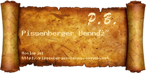 Pissenberger Bennó névjegykártya